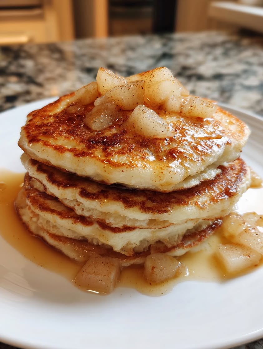 Soft & Sweet Pear Cinnamon Cottage Pancakes for a High-Protein Breakfast 3 pear cinnamon cottage pancakes