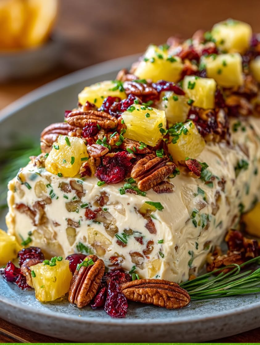 Craft the Perfect Festive Pineapple Cranberry Holiday Cheese Log 17 pineapple cranberry holiday cheese log