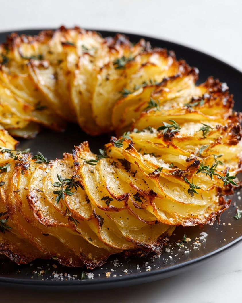 Potato Gratin Wreath with Parmesan and Thyme Recipe 3 potato gratin wreath parmesan thyme