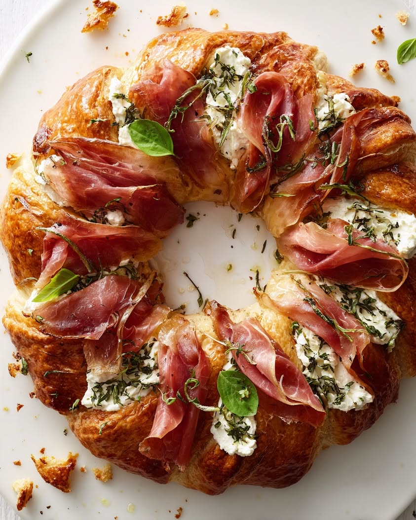Prosciutto Puff Pastry Wreath: An Elegant and Easy Holiday Appetizer 3 prosciutto puff pastry wreath