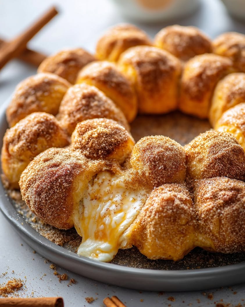 Pumpkin Spice Pull-Apart Bread with a Cream Cheese Core 24 pumpkin spice pull apart bread