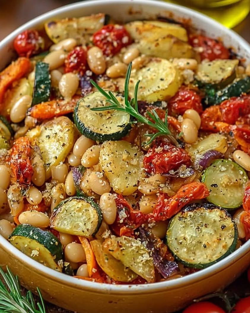 Rustic Roasted Vegetable and Cannellini Bean Bake Recipe 22 rustic roasted vegetable bake