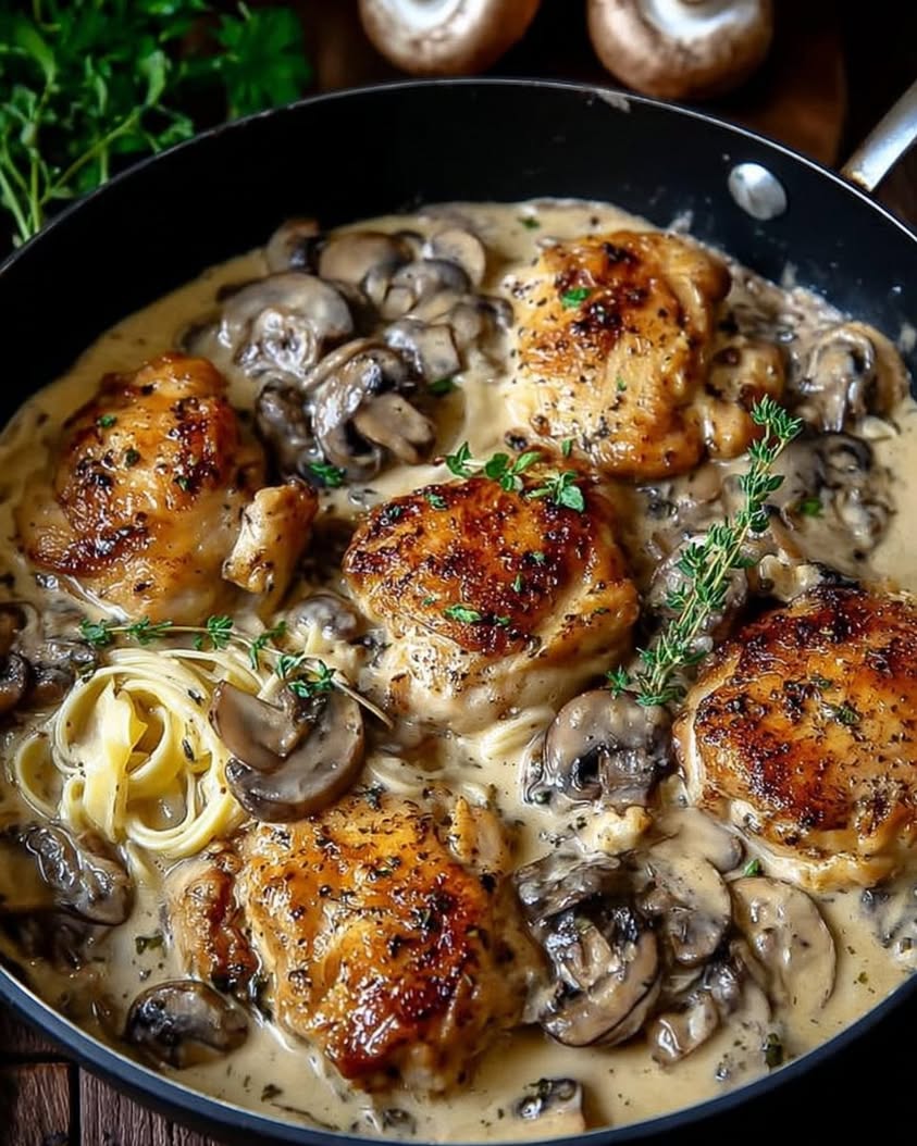 Savory Chicken in Creamy Asiago Mushroom Sauce Recipe 3 savory chicken asiago mushroom sauce