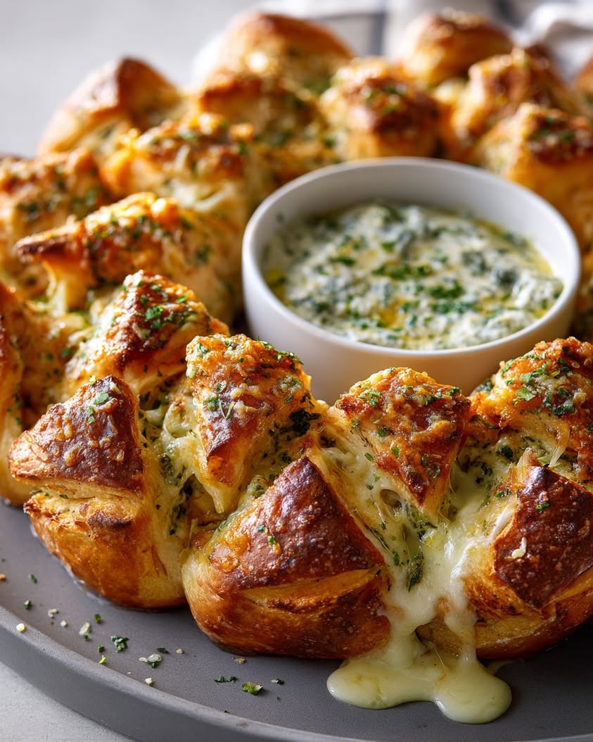 Spinach Artichoke Snowflake Pull-Apart Bread Recipe 22 spinach artichoke snowflake pull apart