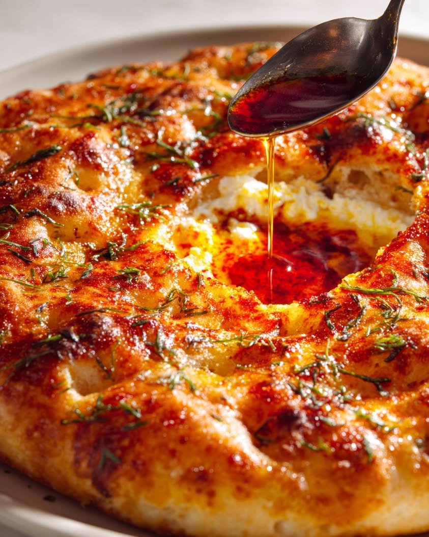 The Stuffed Focaccia Volcano with Molten 'Nduja Burrata Dip 3 stuffed focaccia volcano nduja burrata