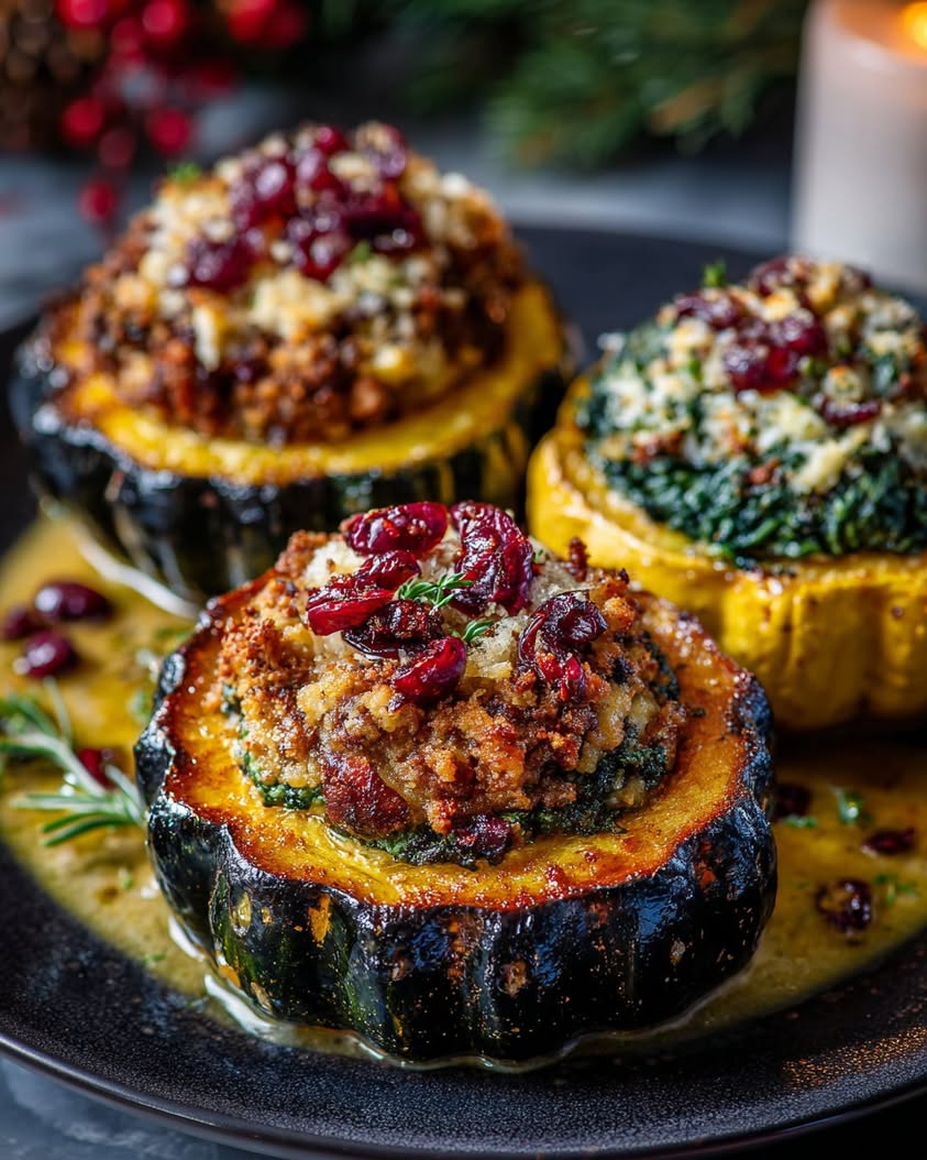 Savory Trio-Stuffed Acorn Squash Rings for a Festive Meal 18 trio stuffed acorn squash rings 1