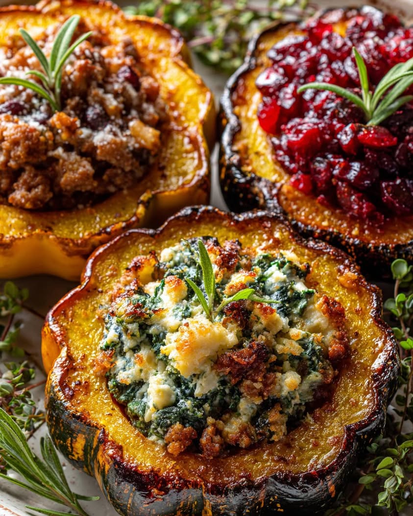 Trio-Stuffed Acorn Squash Rings: A Festive Autumn Main Dish 20 trio stuffed acorn squash rings