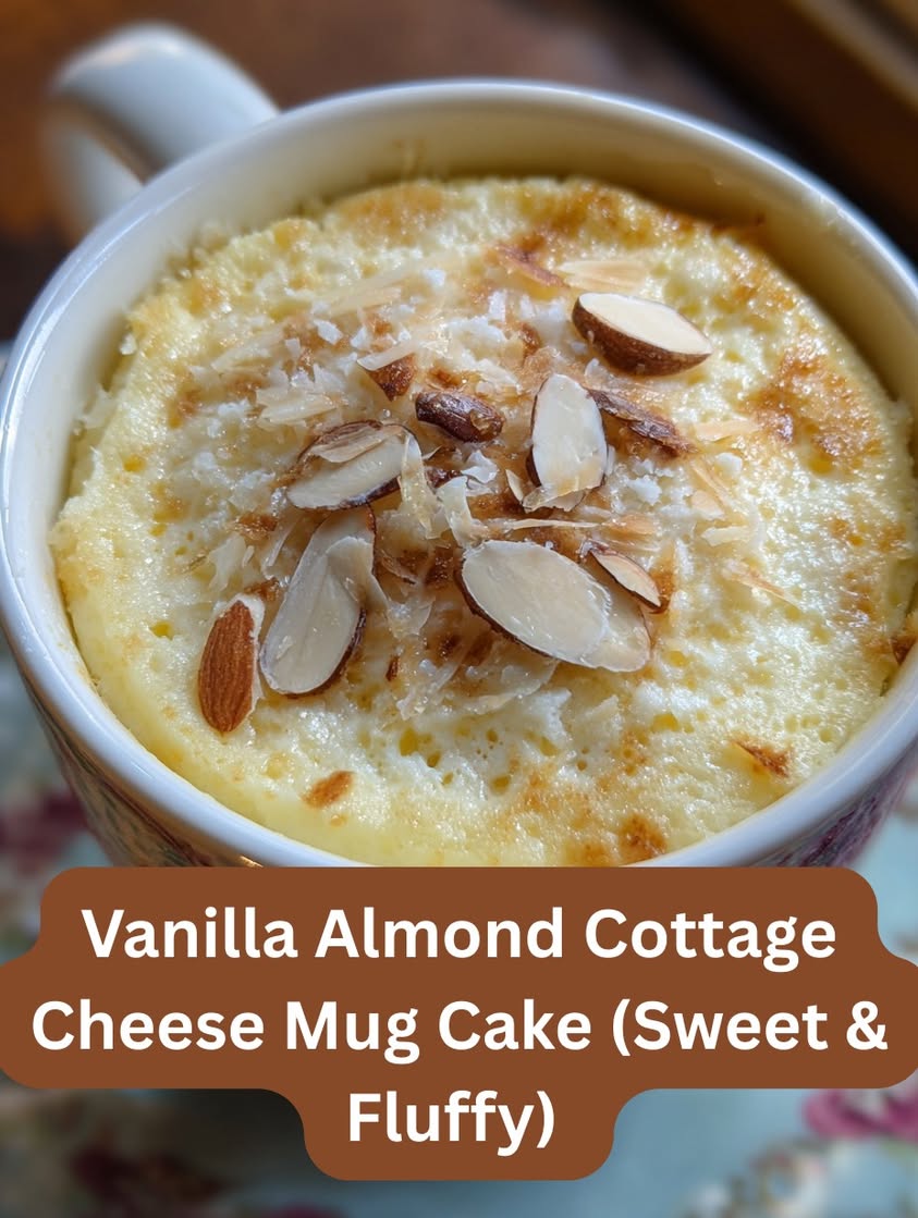Fluffy Vanilla Almond Cottage Cheese Mug Cake in 90 Seconds 3 vanilla almond cottage cheese mug cake