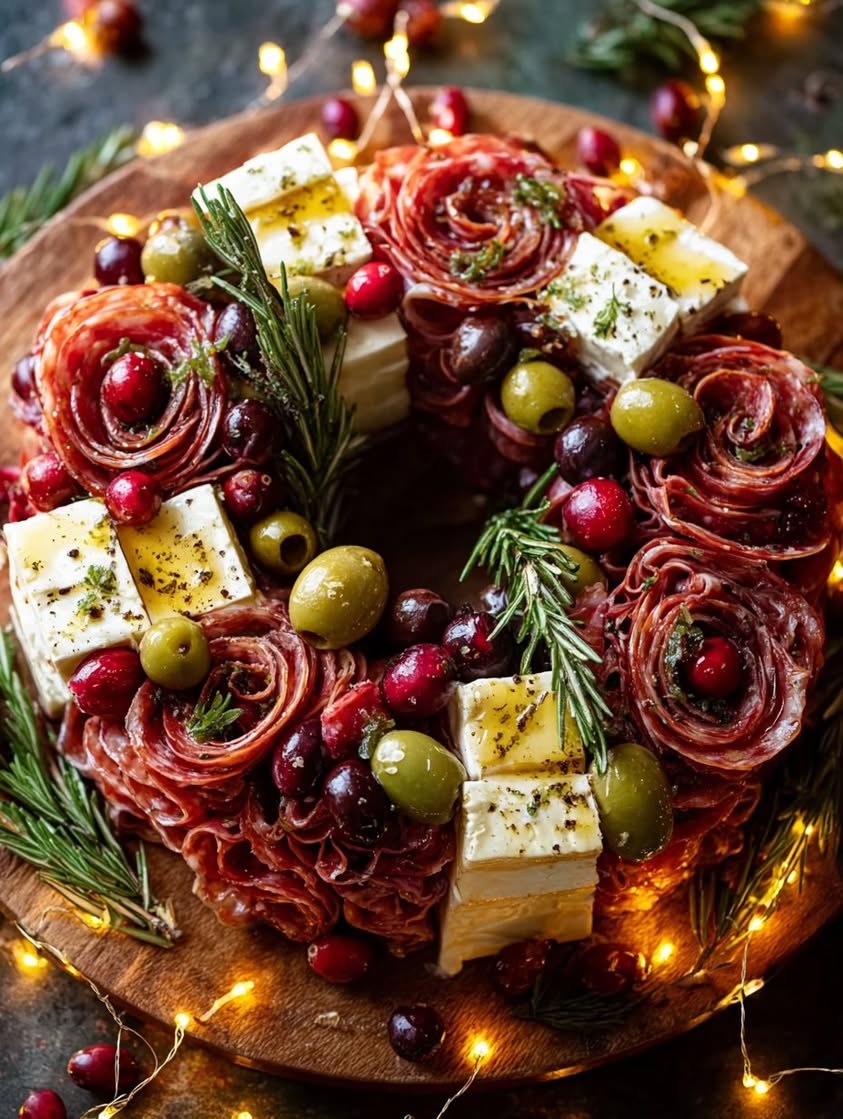 Spicy Hot Honey Antipasto Wreath for a Festive Appetizer 21 antipasto wreath hot honey kick