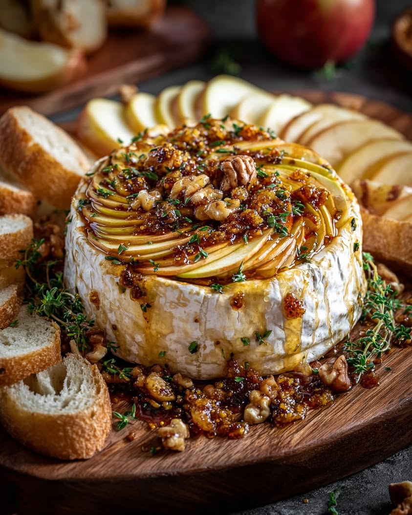 Baked Brie and Apple Tapas with a Fig Honey Glaze 16 baked brie apple fig tapas