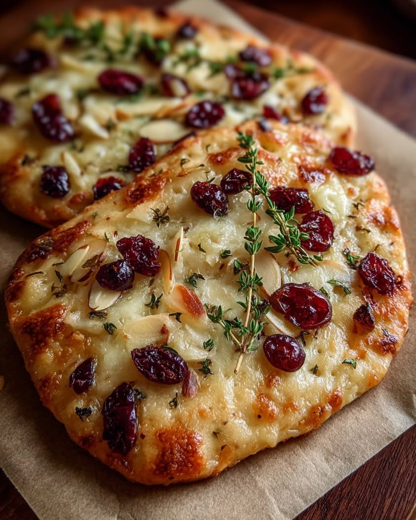 Easy Brie and Cranberry Holiday Flatbread Appetizer Recipe 17 brie cranberry holiday flatbreads