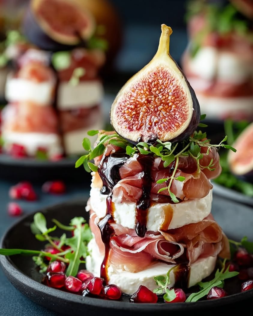 Fig and Prosciutto Ricotta Towers: An Elegant Appetizer Recipe 19 fig prosciutto ricotta towers