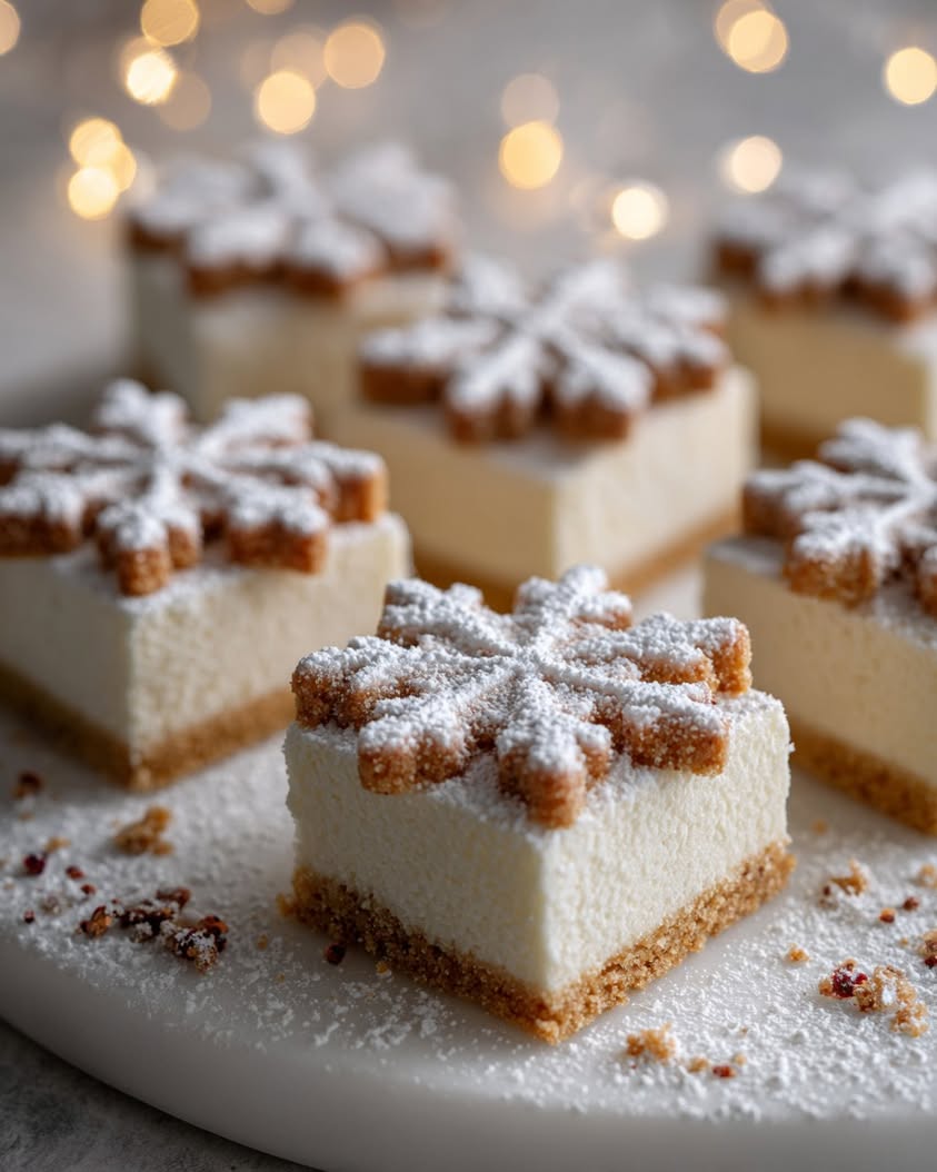 Gingerbread Snowflake Cheesecake Bars for a Festive Holiday Treat 19 gingerbread snowflake cheesecake bars