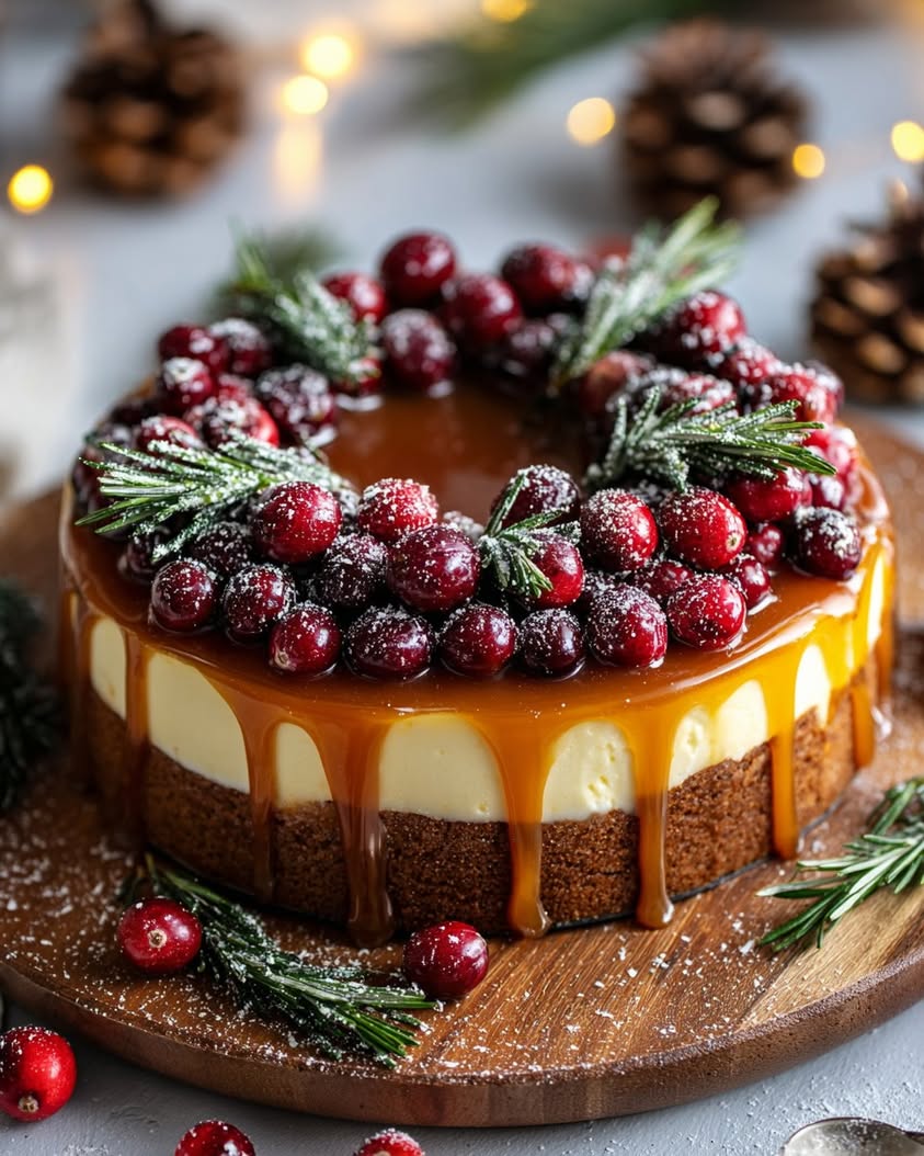 Golden Gingerbread Cheesecake Wreath: A Festive Holiday Dessert 22 golden gingerbread cheesecake wreath