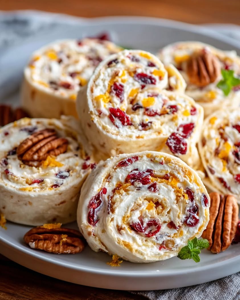 Easy Holiday Cranberry-Orange Pinwheel Bites Recipe for Parties 16 holiday cranberry orange pinwheel bites