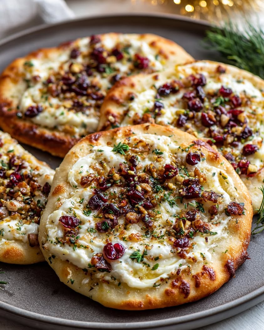 Holiday Flatbreads with Warm Cheese Ball Spread and Pecan Crunch 20 holiday flatbreads cheese spread pecan