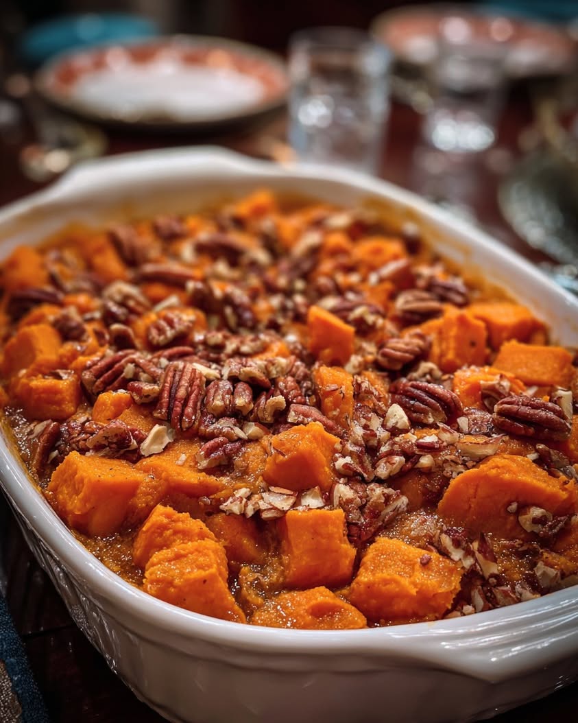 Southern Maple Sweet Potato Casserole with Candied Pecans Recipe 22 southern maple sweet potato casserole