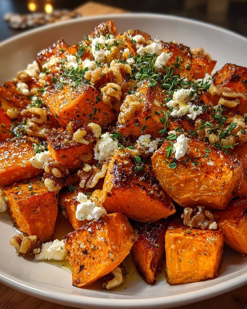Maple-Glazed Sweet Potatoes with Feta and Walnuts Recipe 17 caramelized sweet potatoes maple feta walnuts