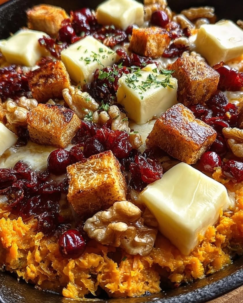 Cranberry Walnut Sweet Potato Mash with Brie Melt Pools Recipe 19 cranberry walnut sweet potato mash