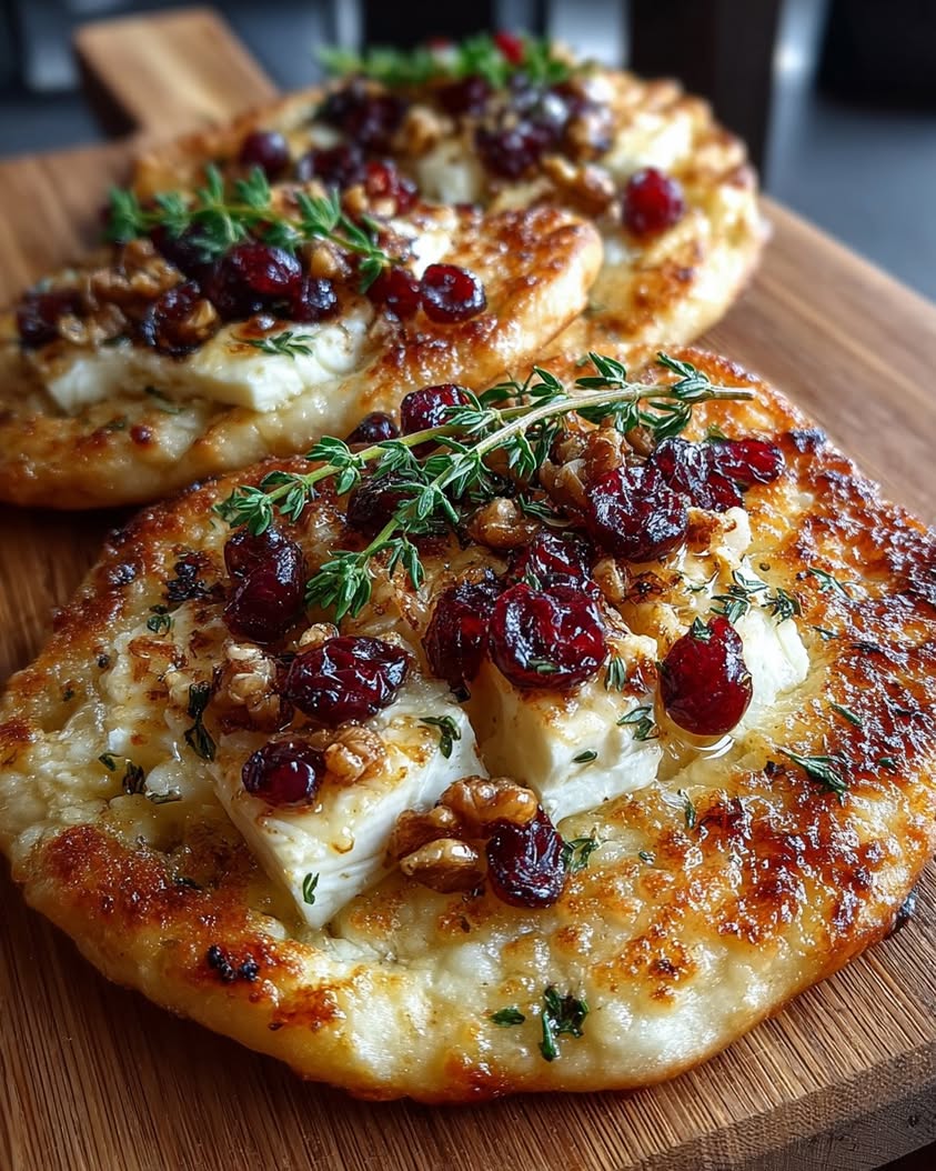 Crispy Flatbread with Brie, Cranberries, Walnuts, and Hot Honey 18 crispy flatbread brie cranberries walnuts 1