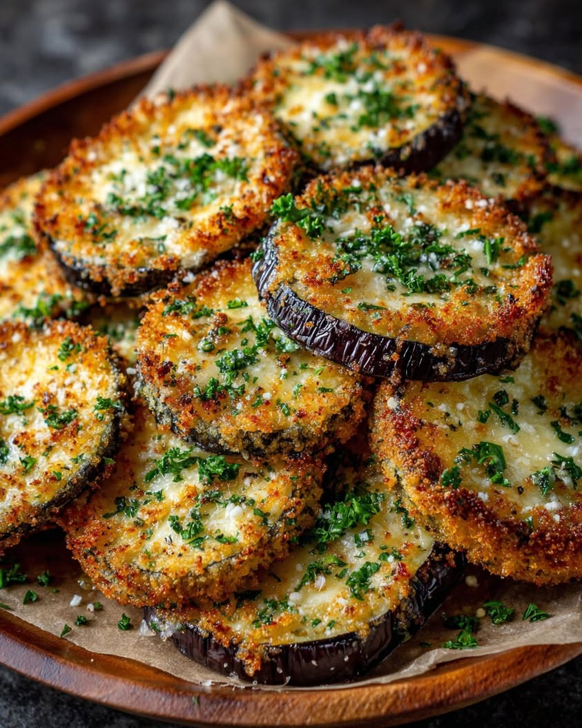 Crispy Garlic Herb Crusted Eggplant Slices Recipe 18 garlic herb crusted eggplant slices