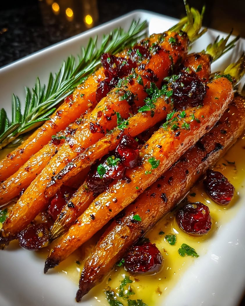 Ginger-Maple Roasted Carrots with Cranberry Butter Recipe 18 ginger maple roasted carrots cranberry butter