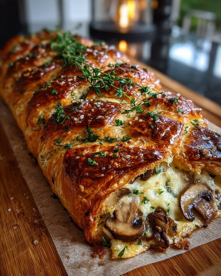 Golden Pull-Apart Mushroom & Gruyère Puff Pastry Braid Recipe 19 golden pull apart mushroom gruyere puff pastry braid