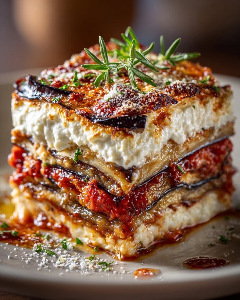 Layered Eggplant Ricotta Bake: A Creamy, Roasted Delight 20 layered creamy ricotta roasted eggplant