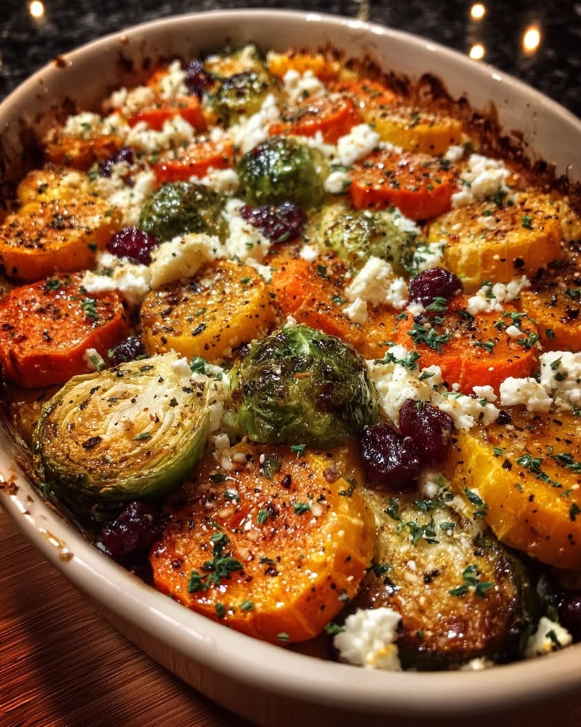 Mediterranean Roasted Vegetable Gratin with Feta and Cranberries 19 mediterranean butternut squash gratin