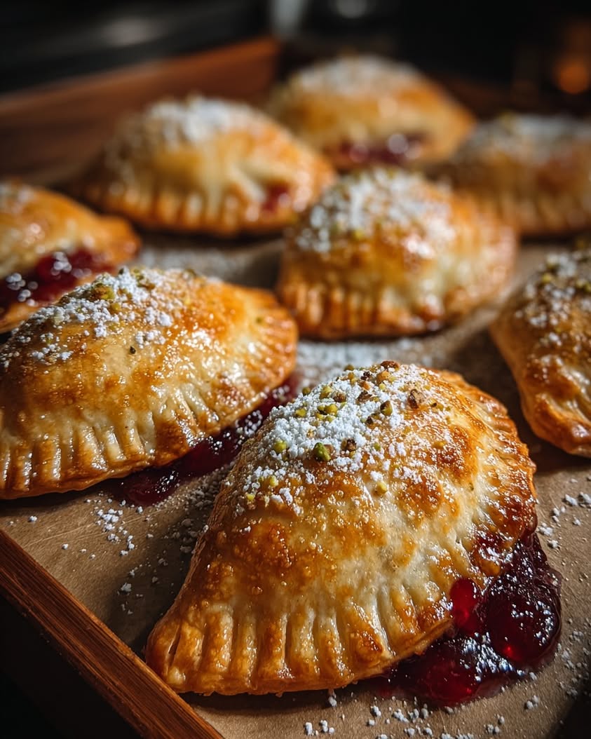 Mini Cranberry Brie Hand Pies with Pistachio Sugar Crunch Recipe 16 mini cranberry brie hand pies