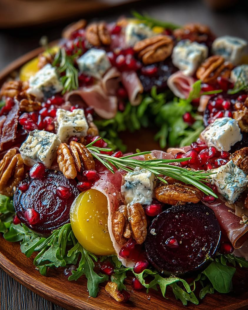 Festive Roasted Beet and Brie Wreath Salad for Christmas 16 roasted beet brie christmas wreath salad