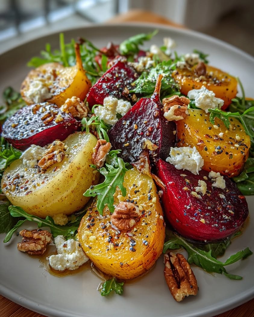 Roasted Beet and Pear Salad with Feta: A Vibrant Fall Recipe 16 roasted beet pear salad feta