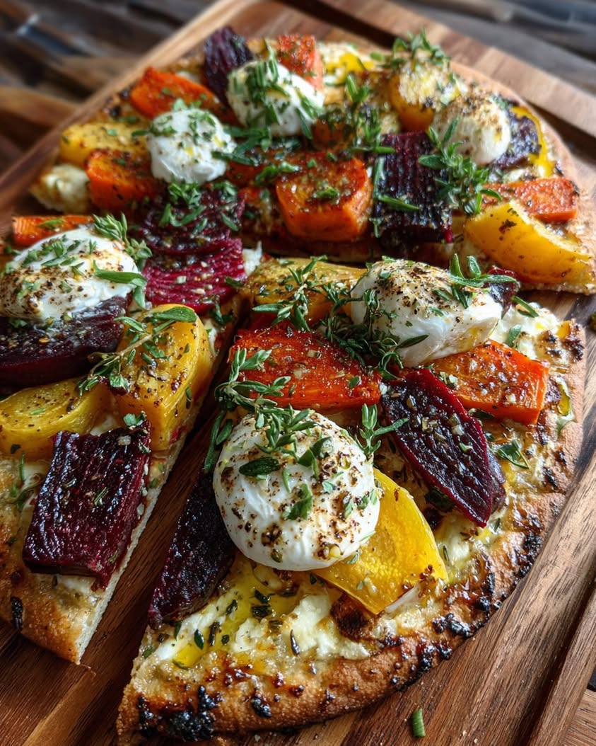 Roasted Carrot Beet Flatbread with Brie and Honey Orange Drizzle 20 roasted carrot beet flatbread brie