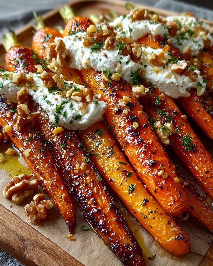 Roasted Carrots with Whipped Cottage Cheese and Cranberry Honey Drizzle 18 roasted carrots whipped cottage cheese