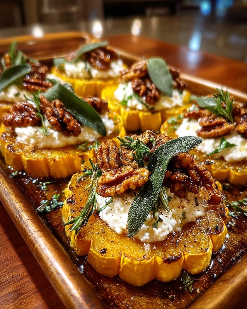 Roasted Delicata Squash Rings with Ricotta and Sage Brown Butter 19 roasted delicata squash rings ricotta