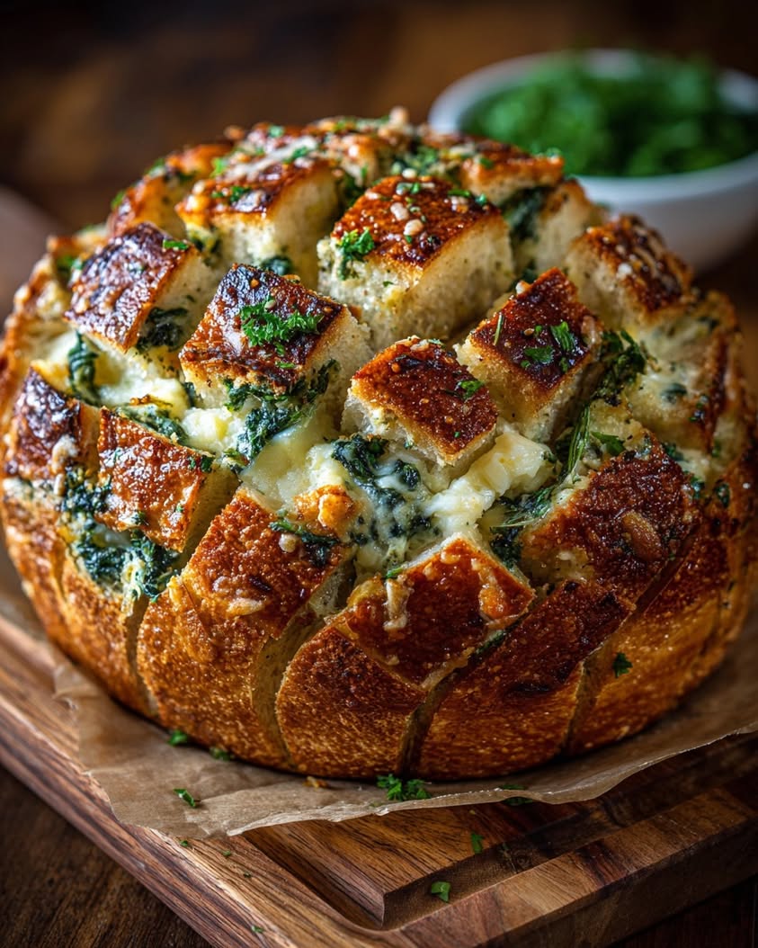 Ultimate Spinach Artichoke Dip Pull-Apart Bread Recipe 21 spinach artichoke dip pull apart bread