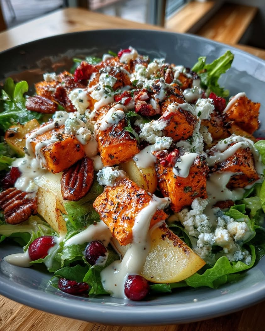 Winter Pear Apple Salad with Whipped Feta and Sweet Potato 20 winter pear apple sweet potato salad