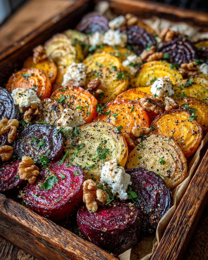 Roasted Beet Sweet Potato Platter 19 beet sweet potato board goat cheese