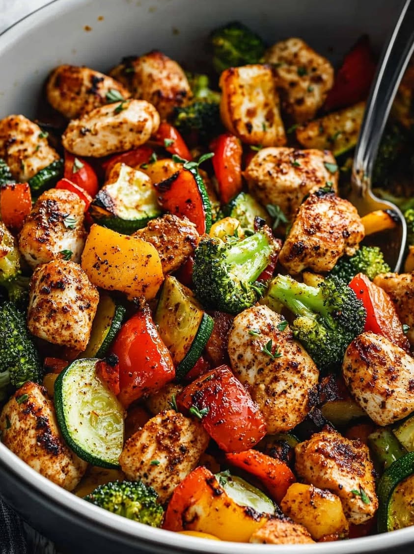 Bold Cajun Air Fryer Chicken with Roasted Garden Vegetables Recipe 25 bold cajun air fryer chicken vegetables