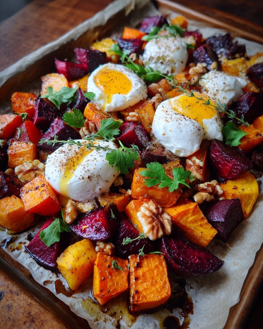 Caramelized Sweet Potato Beet Medley 22 caramelized sweet potato beet burrata