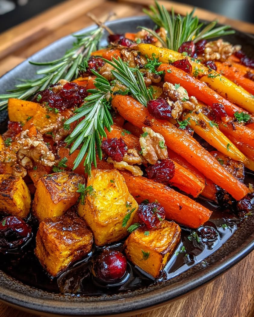 Caramelized Sweet Potato and Carrot Medley with Walnut Cranberry Glaze 21 caramelized sweet potato carrot medley
