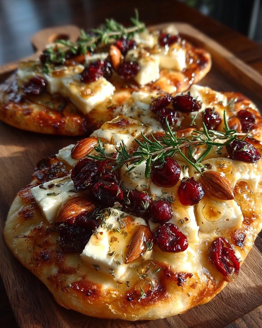 Crispy Brie Cranberry Flatbread Recipe 18 crispy flatbread brie cranberries honey