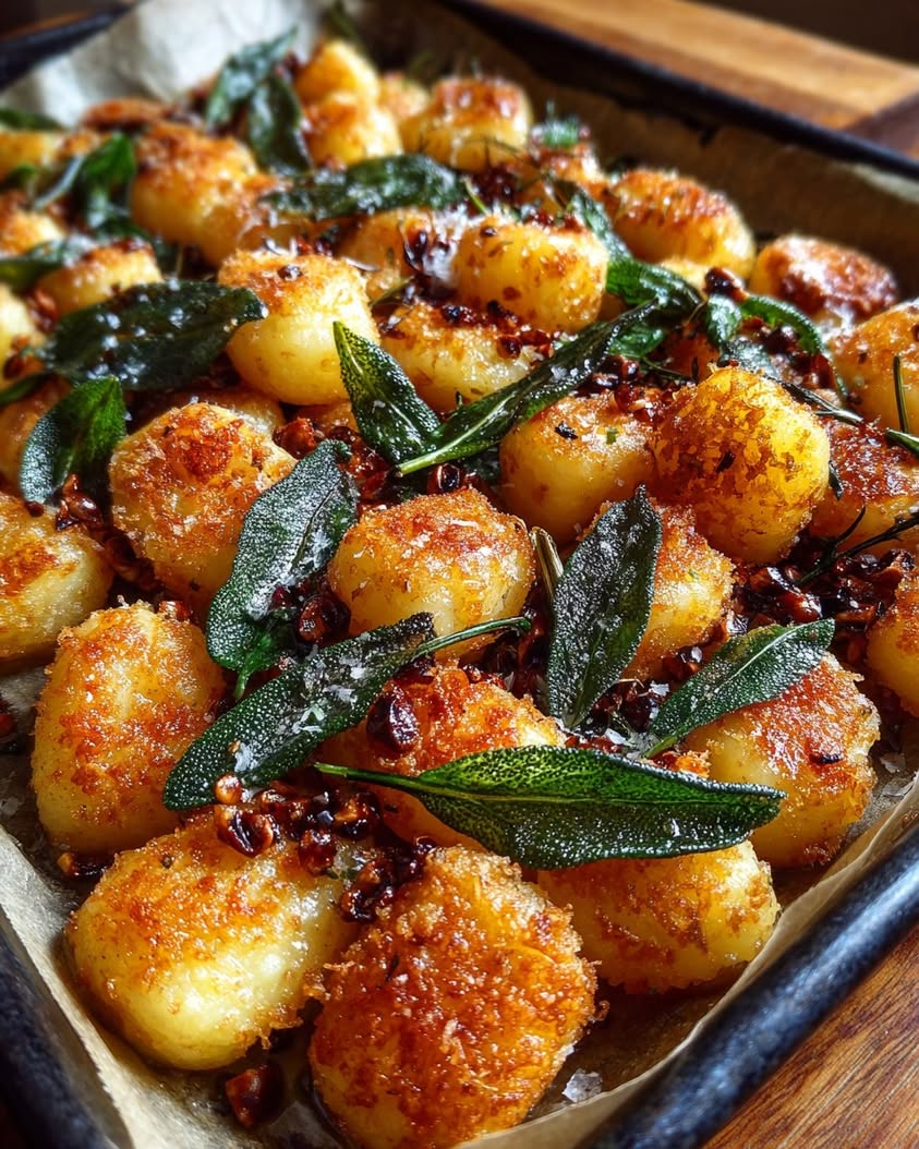 Crispy Gnocchi with Brown Butter Sage 16 crispy gnocchi sheet pan brown butter sage