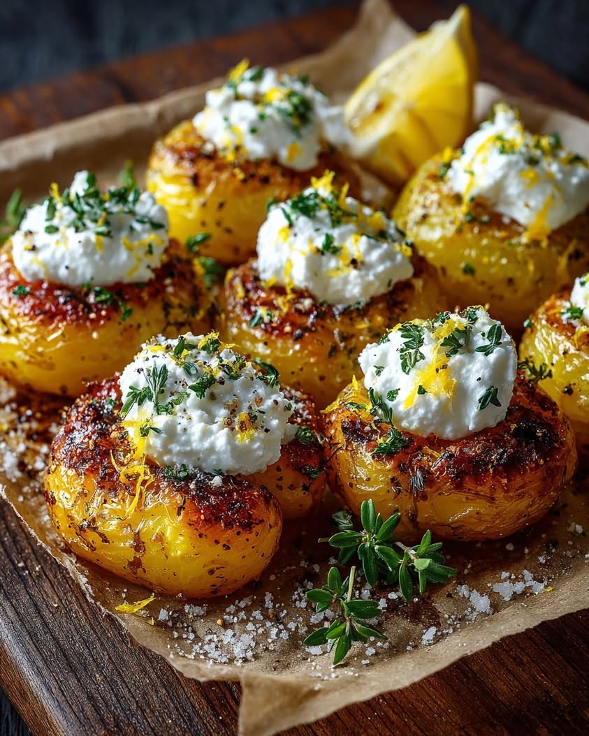 Crispy Lemon Potatoes with Whipped Ricotta 19 crispy lemon potatoes whipped ricotta