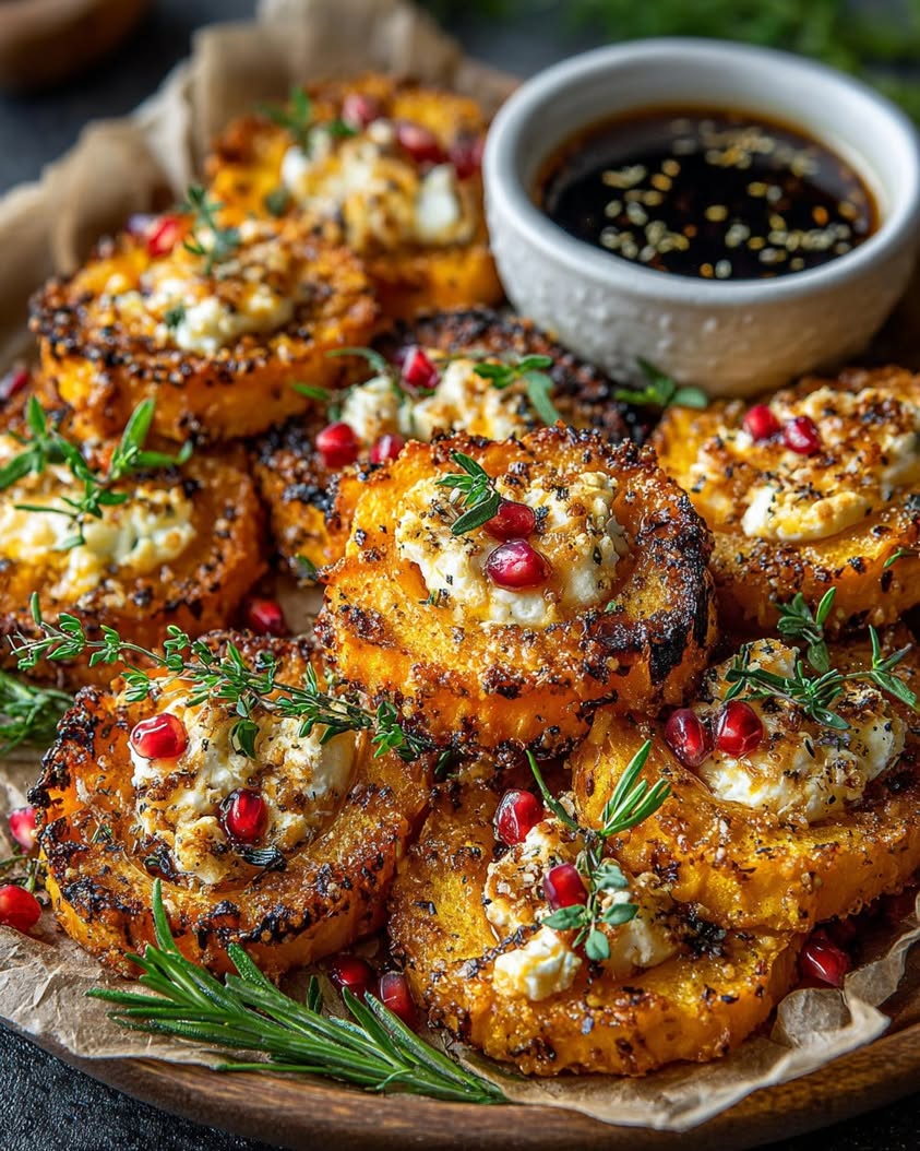 Crispy Pumpkin Rounds with Brie 18 crispy pumpkin rounds brie honey