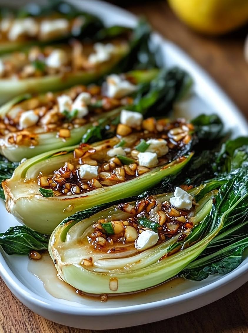 Golden Garlic Bok Choy with Feta: A Sweet, Savory Side Dish 18 golden garlic caramelized bok choy feta