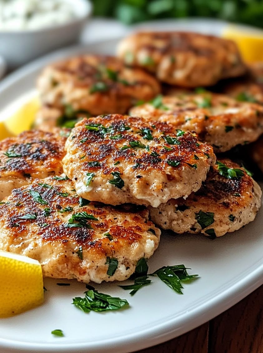 Golden Mediterranean Chicken Patties with Feta and Lemon Recipe 21 golden mediterranean chicken patties