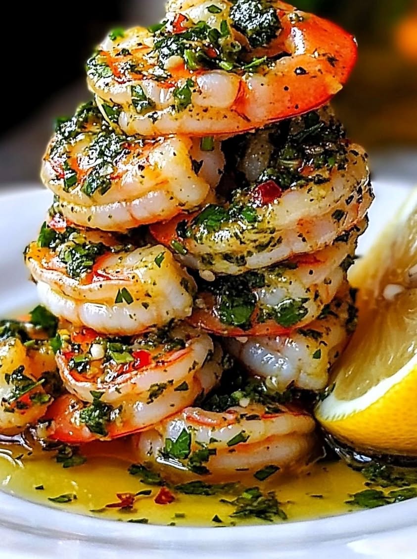 Golden Pan-Seared Shrimp with Vibrant Fresh Herb Chimichurri 21 golden pan seared shrimp chimichurri