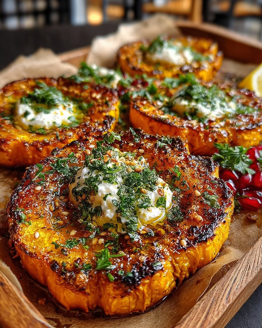 Golden Pumpkin Rounds with Whipped Feta 19 golden pumpkin rounds whipped feta