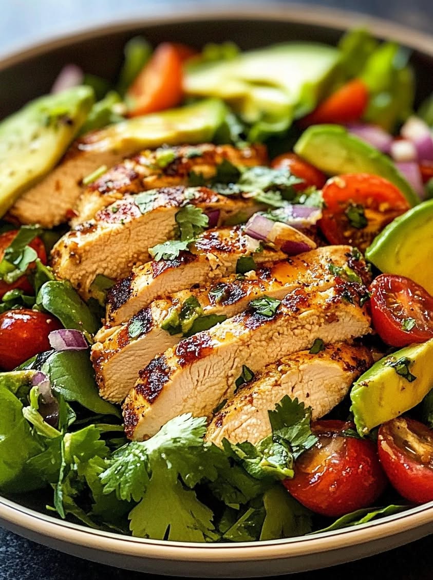Golden Seared Chicken Salad with Avocado and Fresh Lime Drizzle 22 golden seared chicken avocado salad